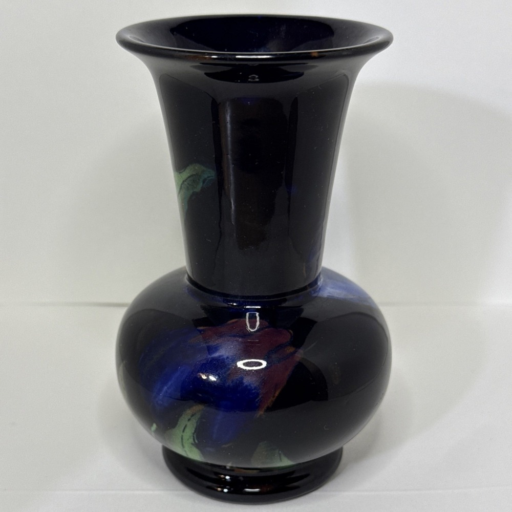 Royal Stanley Ware Jacobean Vase England Hand Painted Tulips 5"  #1611 - Picture 4 of 11